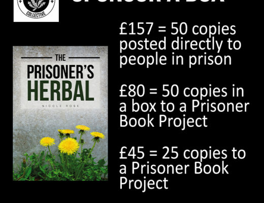 Sponsor a box graphic with a picture of the Prisoner's Herbal book